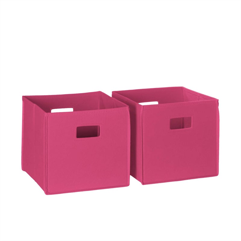 RiverRidge Folding Storage Bins with Handles Hot Pink Cube Storage Organizer for Closet, Bedroom & Playroom - Closet Organizers and Storage Set of 2 - Image 1